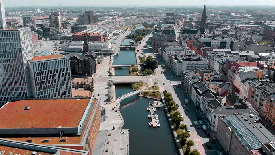 Drönarbild av Malmö Live konserthus, Keep It Visual
